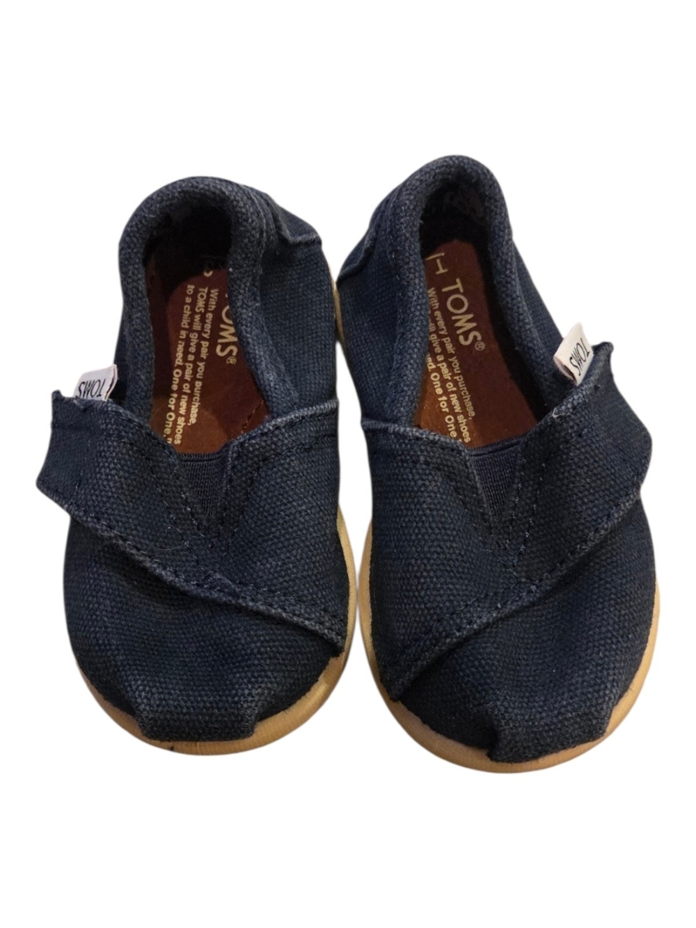 TOMS Kids Navy Canvas Slip-On Toms Sneakers